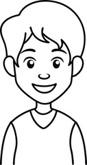 Happy child avatar outline vector.