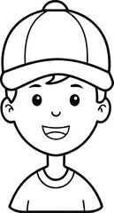 Happy Child Cartoon Avatar with Cap.