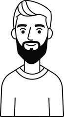 hipster man avatar beard illustration.