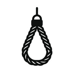 Hanging Noose Rope Silhouette Vector Illustration