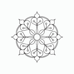 Elegant Mandala Coloring Page – Floral Geometric Pattern Printable Design