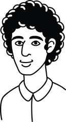 Modern Avatar Icon Featuring Curly Hair.