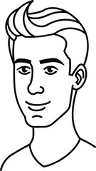 Modern Man Avatar Wearing Side Part Hairstyle.