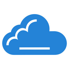 Blue cloud computing icon with download progress bar