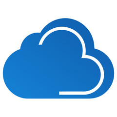 Blue cloud computing icon graphic design