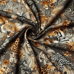Animal Print Organza An Organza fabric with bold animal prints a