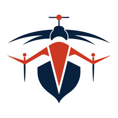 Abstract drone icon design technology
