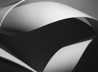 Detail of wavy shapes made paper, abstract