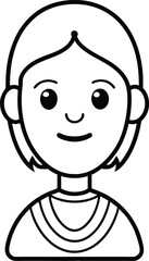 Round Cheeks Avatar Face Illustration.