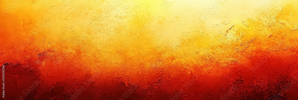 Poster abstract textured painting with warm gradient colors blending from yellow to deep red, creating a fi