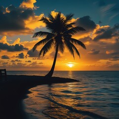sunset on the beach
