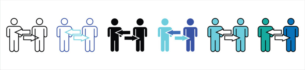 People Interaction Icons – Exchange, Communication, and Collaboration Symbols
