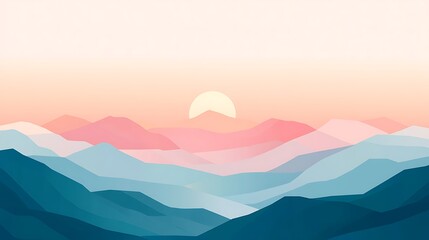 Obraz premium Colorful mountain range at sunrise.