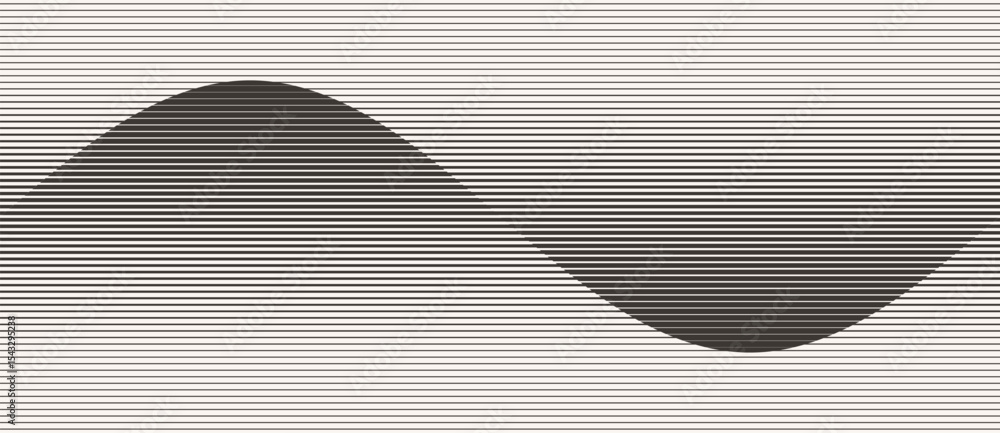 Aufkleber Abstract art geometric background with lines. Optical illusion with waves and transition.