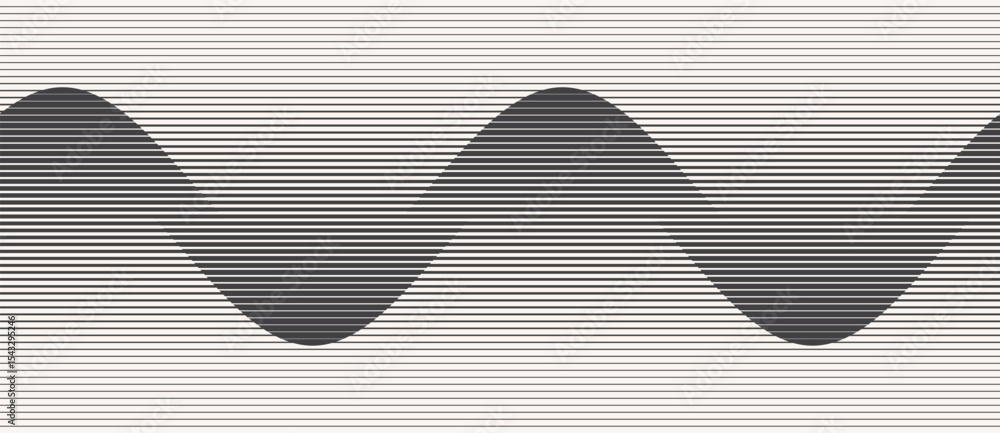 Aufkleber Abstract art geometric background with lines. Optical illusion with waves and transition.