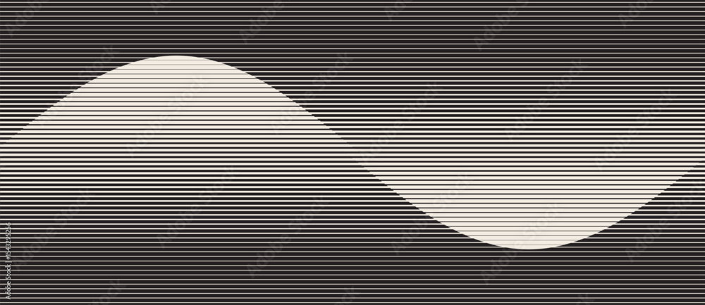 Aufkleber Abstract art geometric background with lines. Optical illusion with waves and transition.