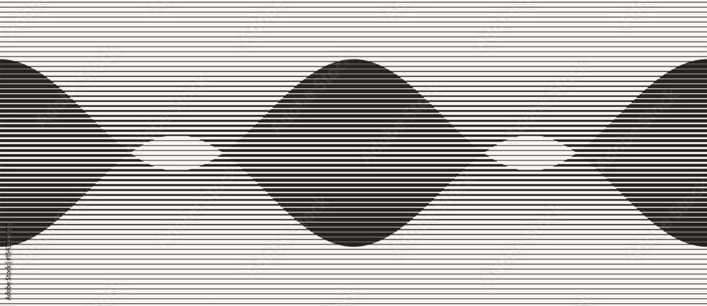 Aufkleber Abstract art geometric background with lines. Optical illusion with waves and transition.