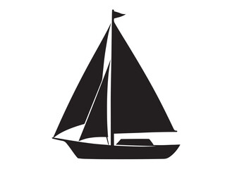 Sail boat logo silhouette vector design, sail boat logo icon silhouette, sailboat sailing ship logo vector illustration, sailboat and sailing ship vector silhouette logo design on white background