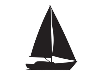 Sail boat logo silhouette vector design, sail boat logo icon silhouette, sailboat sailing ship logo vector illustration, sailboat and sailing ship vector silhouette logo design on white background