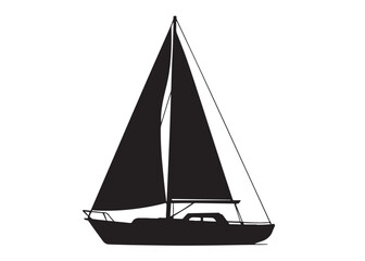 Sail boat logo silhouette vector design, sail boat logo icon silhouette, sailboat sailing ship logo vector illustration, sailboat and sailing ship vector silhouette logo design on white background