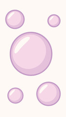 Playful lilac bubble graphic with rounded shapes on a transparent background