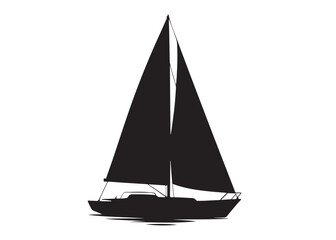 Sail boat logo silhouette vector design, sail boat logo icon silhouette, sailboat sailing ship logo vector illustration, sailboat and sailing ship vector silhouette logo design on white background