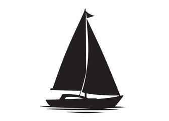 Sail boat logo silhouette vector design, sail boat logo icon silhouette, sailboat sailing ship logo vector illustration, sailboat and sailing ship vector silhouette logo design on white background