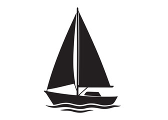 Sail boat logo silhouette vector design, sail boat logo icon silhouette, sailboat sailing ship logo vector illustration, sailboat and sailing ship vector silhouette logo design on white background