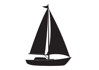 Sail boat logo silhouette vector design, sail boat logo icon silhouette, sailboat sailing ship logo vector illustration, sailboat and sailing ship vector silhouette logo design on white background