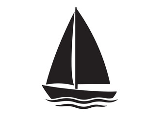 Sail boat logo silhouette vector design, sail boat logo icon silhouette, sailboat sailing ship logo vector illustration, sailboat and sailing ship vector silhouette logo design on white background