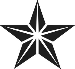 silver star isolated on transparent background