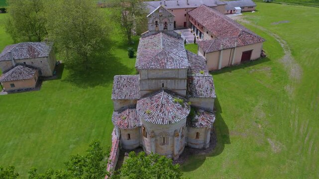 Church of Santa Eufemia de Cozuelos in Olmos de Ojeda, in the natural region of the La Ojeda Valley. Palencia, Castile and Le&oacute;n, Spain. Europe