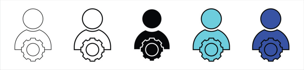 User Settings Icon Set – Account Configuration and Profile Management Symbols