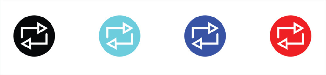 Repeat or Switch Arrows Icon Set &ndash; Reverse and Replay Symbol Collection