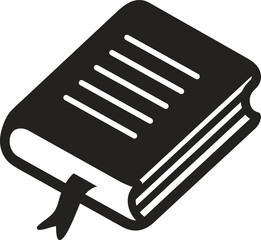 Closed Book Education, Reading, and Literature Depicted with a Bookmark and Page Lines