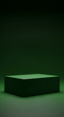 Podium Square Dark Green Scene Mockup Product Display