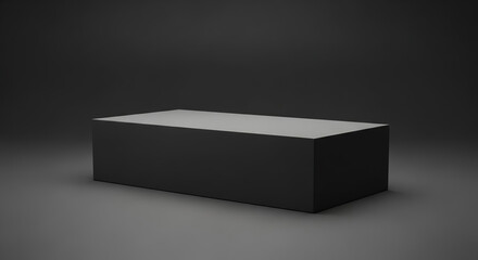 Podium Stage Stand Black Rectangle Box 3D Illustration