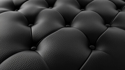 Obraz premium Deep Black Leather Texture A Study in Tufted Elegance