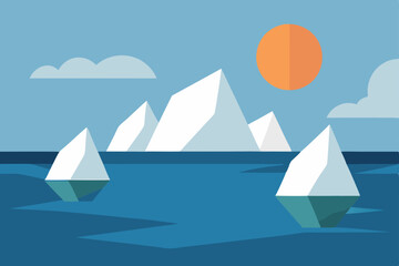 A sailing boat gracefully glides across the summer ocean waves under a vibrant sky, symbolizing travel and adventure