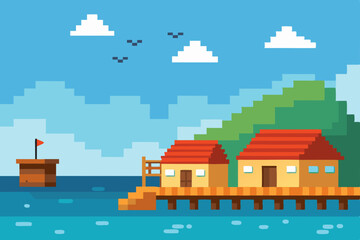 Obraz premium Vector illustration of a house and building