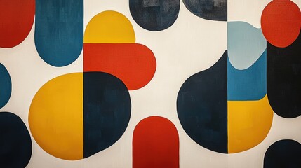 Colorful abstract shapes on a light background.