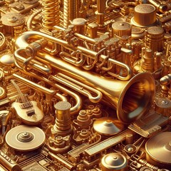 Obraz premium Brass Foil and decorative items