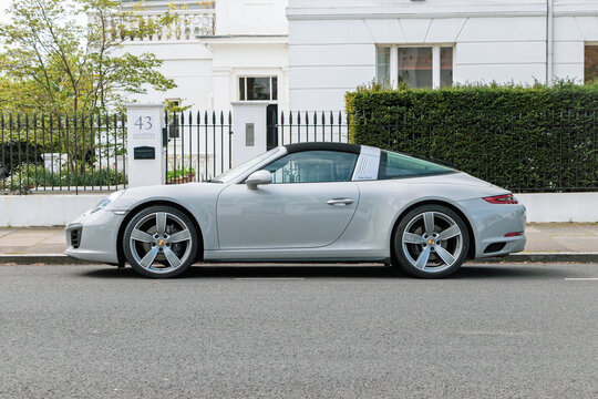 London, England-April 20, 2025: 2014 Porsche 911 (991) Targa 4
