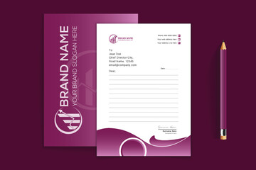 tow side corporate shape modern Gradient luxury Letterhead Design 