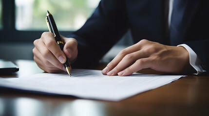 businessman signing a document