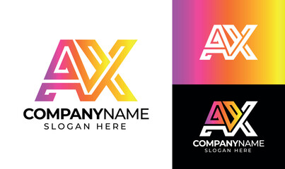Letter AX Initial Logo Art & Illustration © ALI