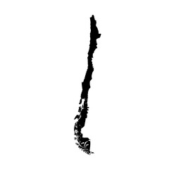 Fototapeta premium Chile Map Detailed Black and White Outline of South American Country