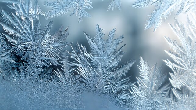 Macro view of frost crystal texture background extreme close up of natural ice pattern glass intricate frozen fractal ideal winter holiday cold weather theme white background cut out isolated