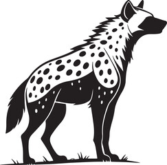 Spotted hyena silhouette standing profile view