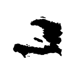 Hispaniola Island A Black and White Ink Map Illustration